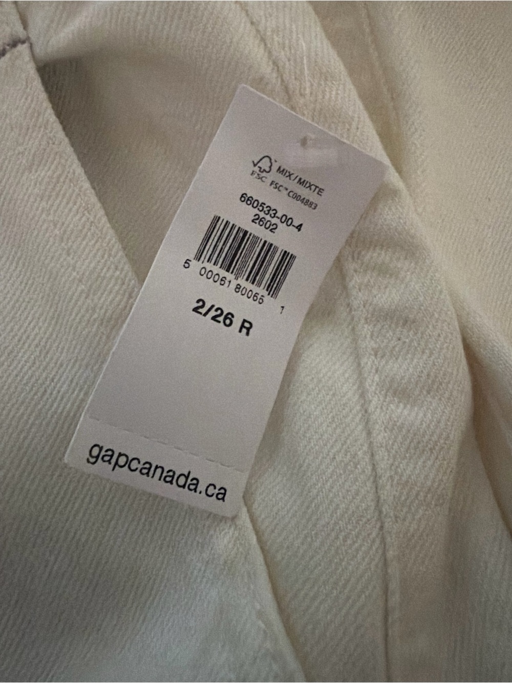 GAP Wide-Leg Cream Button-Fly Jeans with suspenders - Picture 4 of 5